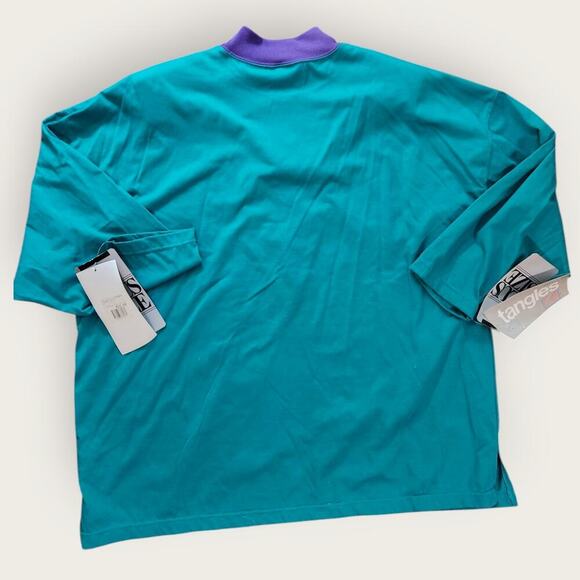 Tangles Short Sleeve Top Women's Plus Sz 3X VTG 90's Retro Shoulder Padded NWT - Picture 3 of 9